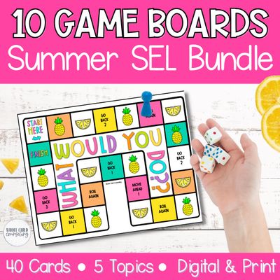 Summer Counseling &amp; SEL Activities Bundle | Games, Feelings, Coping Skills &amp; Directed Drawing