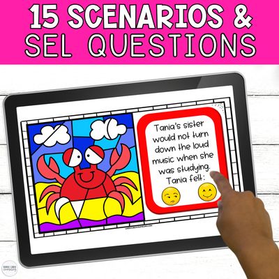 Crab Color By Code Summer SEL Coloring Activity