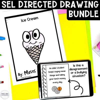 SEL Guided &amp; Directed Drawing Growing Bundle | Counseling Activities