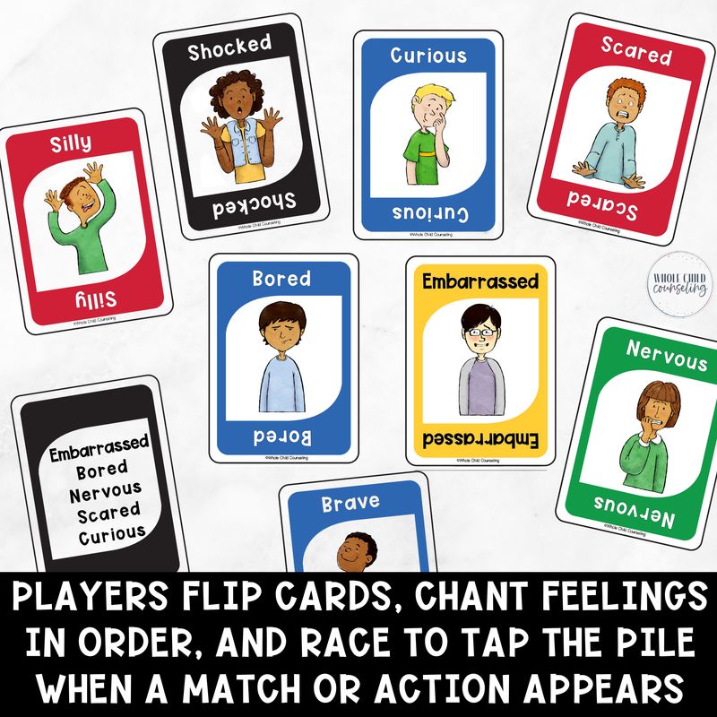 Feelings Quick Tap Slap Card Game for Emotions and Impulse Control - Set 1