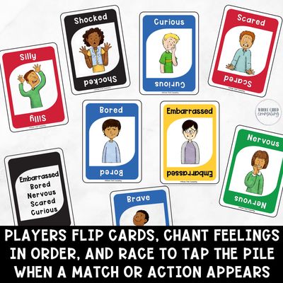 Feelings Fast Tap (Slap) Card Game for Emotions and Impulse Control - Set 1