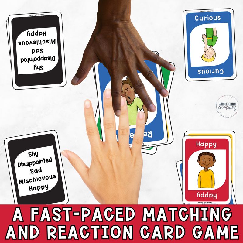 Feelings Quick Tap Slap Card Game for Emotions and Impulse Control - Set 2