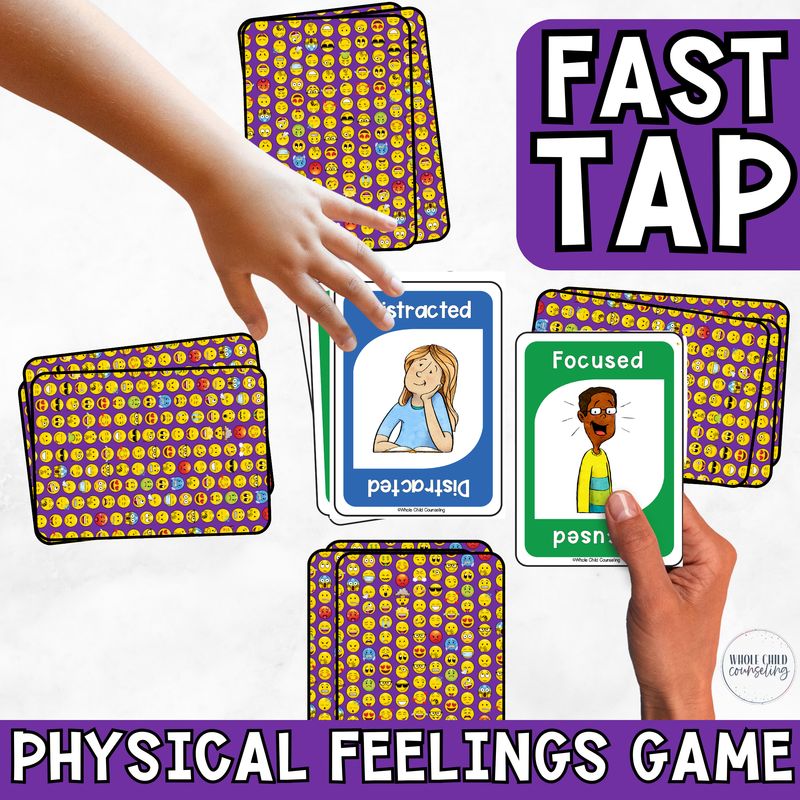Fast Tap Physical Feelings Card Game for Emotion &amp; Impulse Control