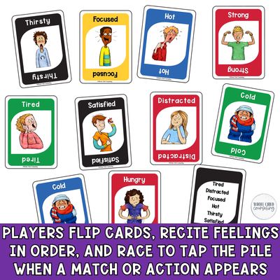 Physical Feelings Fast Tap Card Game | Emotions &amp; Impulse Control