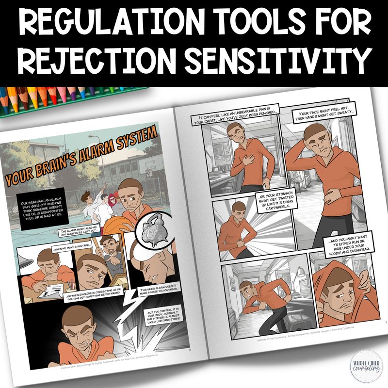 Skills for Rejection Sensitive Dysphoria: A Workbook for Tweens and Teens - DIGITAL PDF Color and B&amp;W version