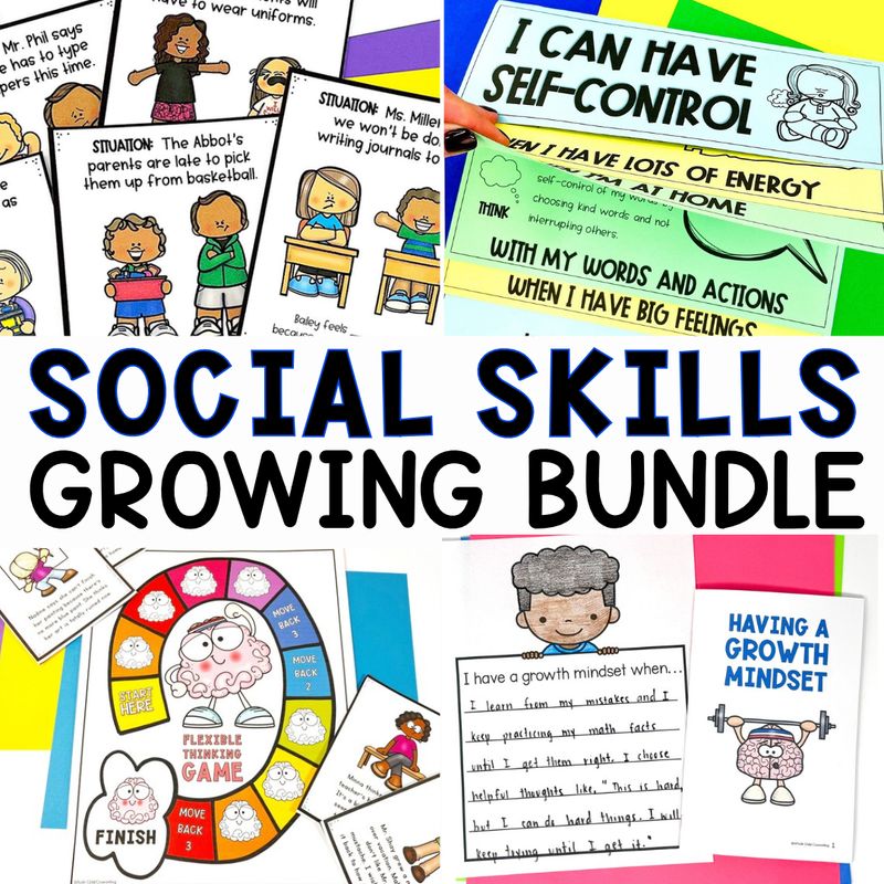 Social Skills Treasury Growing Bundle Curriculum: Elementary Special Education, Small Group SEL Games