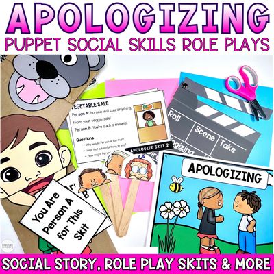 Apologizing &amp; Saying Sorry Puppet Role Play Scenarios Conflict Resolution Skills