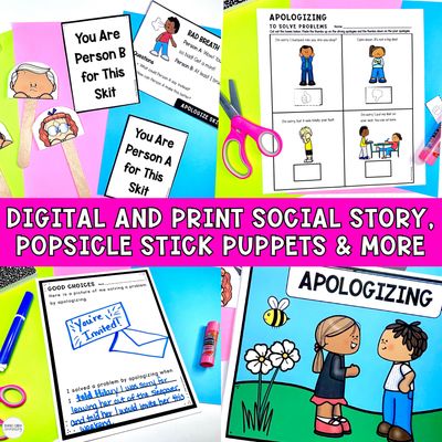 Apologizing &amp; Saying Sorry Puppet Role Play Scenarios Conflict Resolution Skills