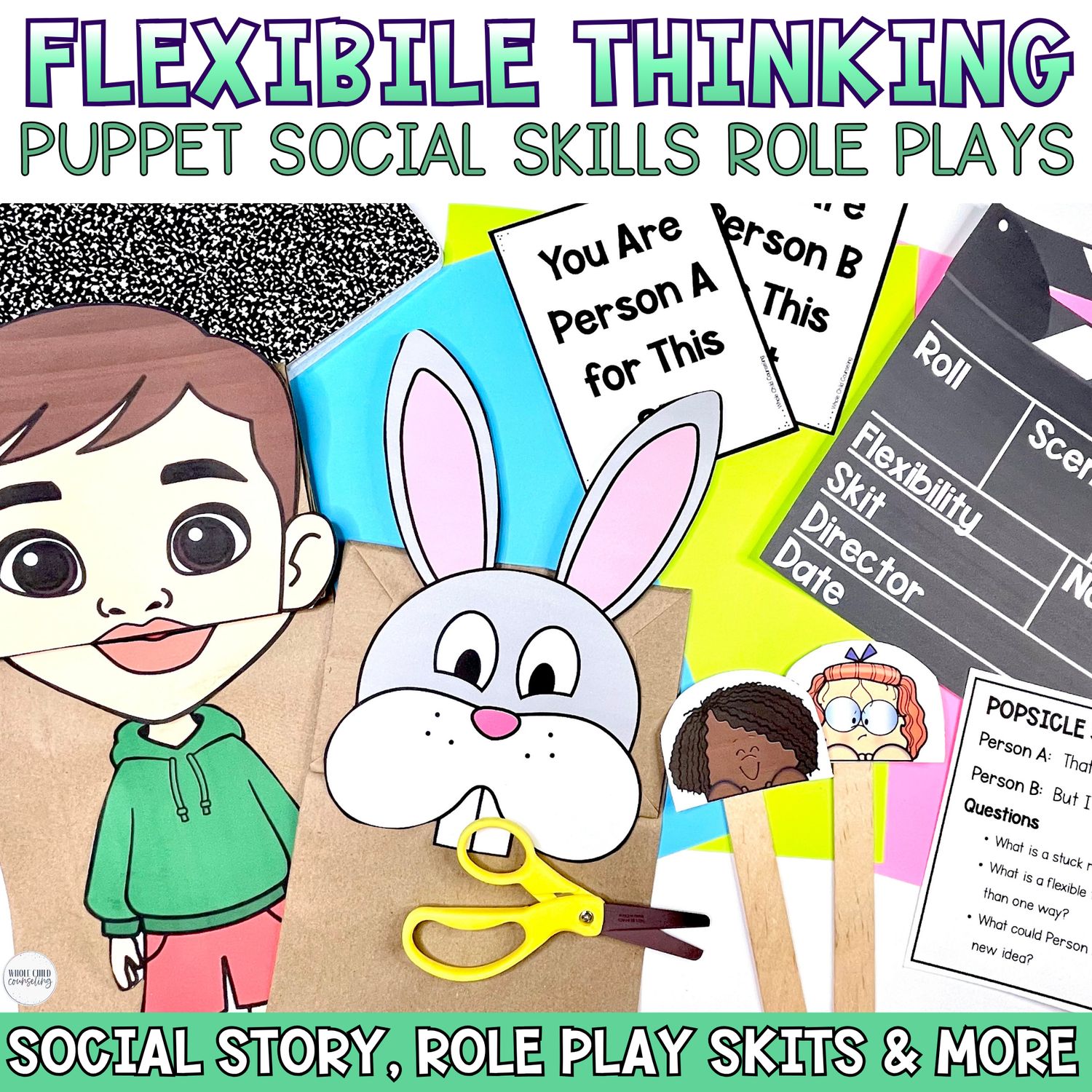 Flexible Thinking Puppet Role Play Scenarios | Social Skills SEL