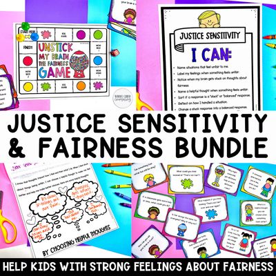Justice Sensitivity Social Skills Treasury Activities Bundle (Sets 1-3)