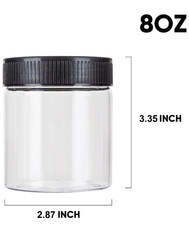 8oz Plastic Jar (Black Top)