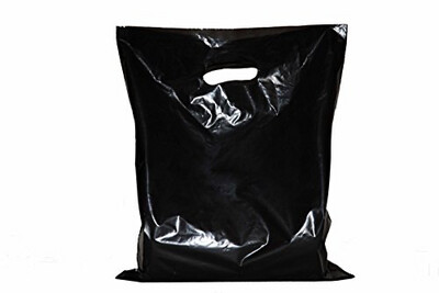 9”x12” Black Plastic Shopping Bag