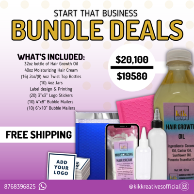 Bundle Deal - Hair Growth Oil & Moisturizing Hair Cream Combo
