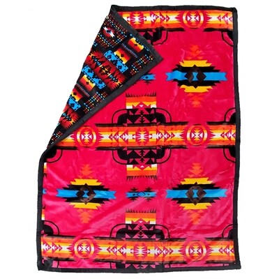 Blanket-Plush-Navajo Design - Pink