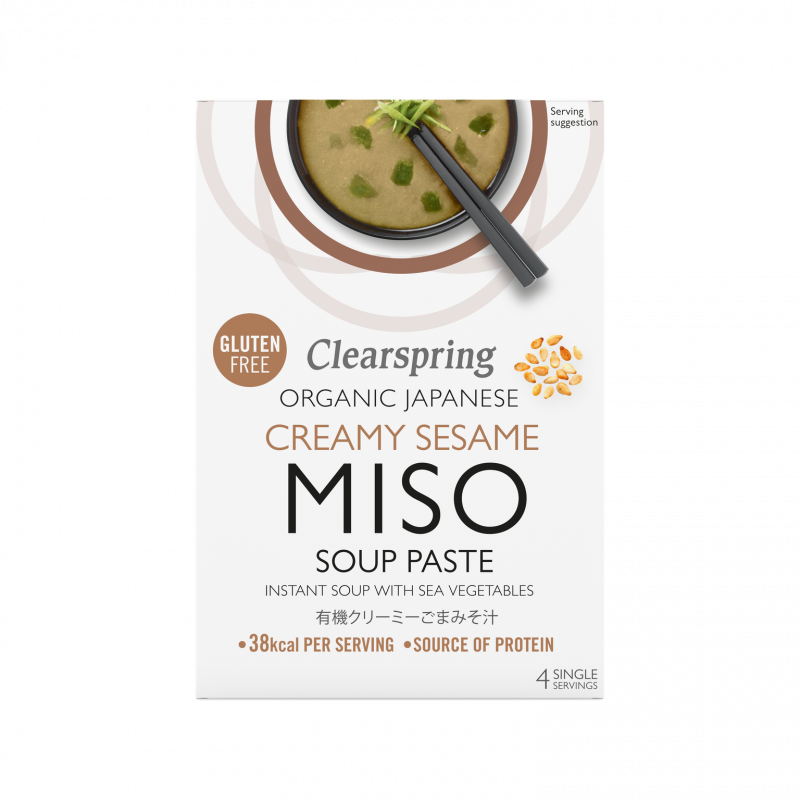 Soupe miso bio instantanée à la crème de sésame et algues