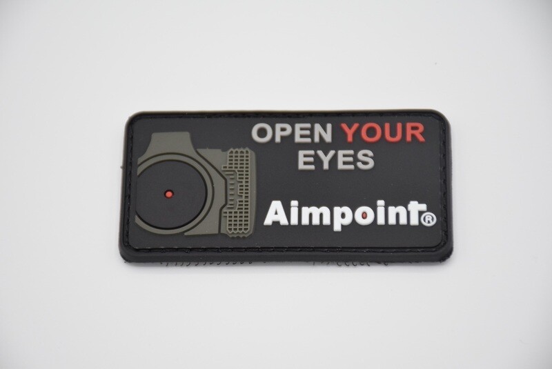 AIMPOINT &quot;OPEN YOUR EYES&quot; PROMO PATCH HOOK/LOOP BACKING