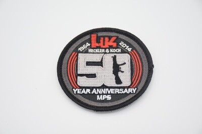 HECKLER&amp; KOCH HK MP5 PATCH 50 YEAR ANNIVERSARY 1964-2014 HOOK/LOOP BACKING RARE