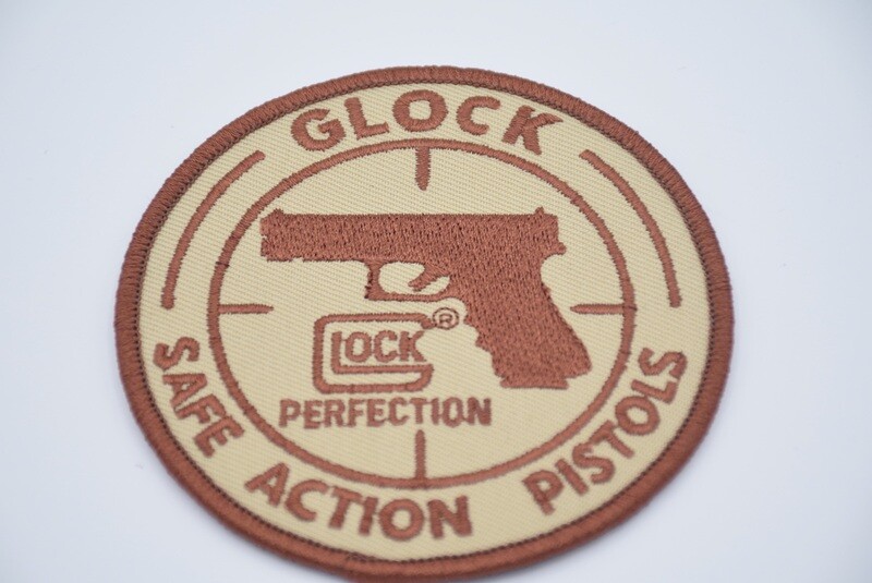 GLOCK TAN/FDE PROMO LOGO PATCH HOOK/LOOP BACKING