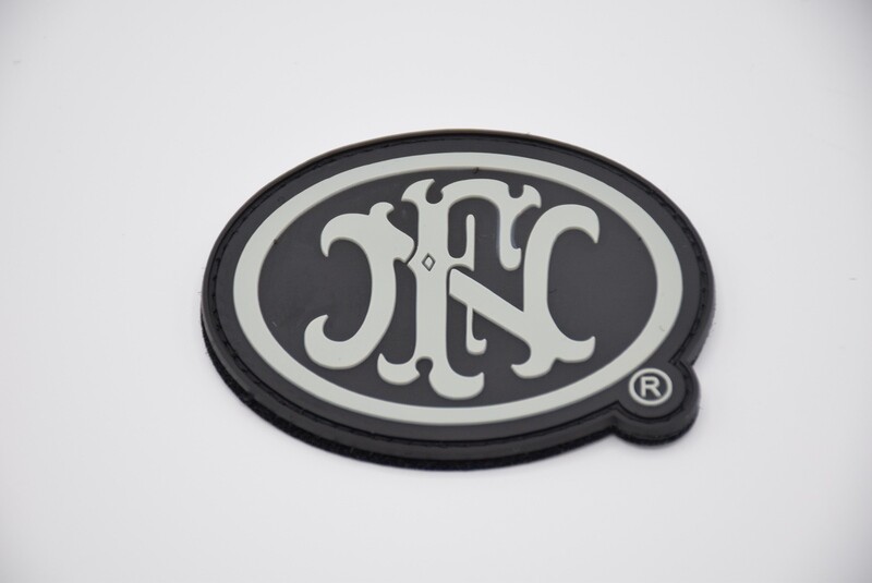 FNH FN LOGO PATCH BLACK PVC HOOK/LOOP BACKING