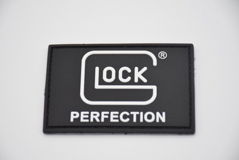 GLOCK PERFECTION BLACK PVC LOGO PATCH HOOK/LOOP BACKING