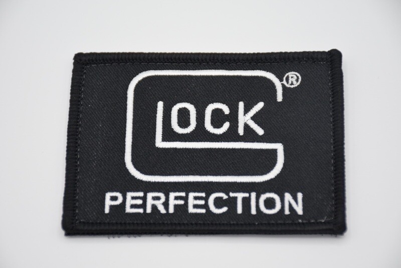 GLOCK PERFECTION LOGO PATCH BLACK HOOK/LOOP BACKING
