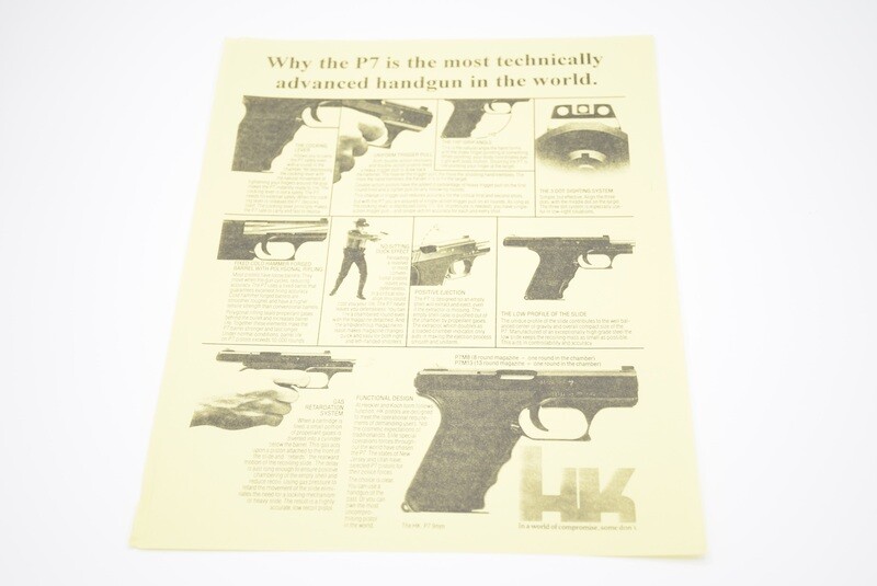 HECKLER &amp; KOCH HK P7 INSERT/P7 HISTORY FACT SHEET