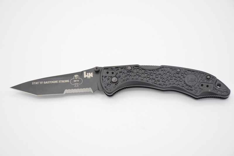 HECKLER &amp; KOCH HK PIKA TANTO COMBO EDGE SPECIAL ENGRAVED KNIFE FOR AIRBORNE RANGERS OEF XI