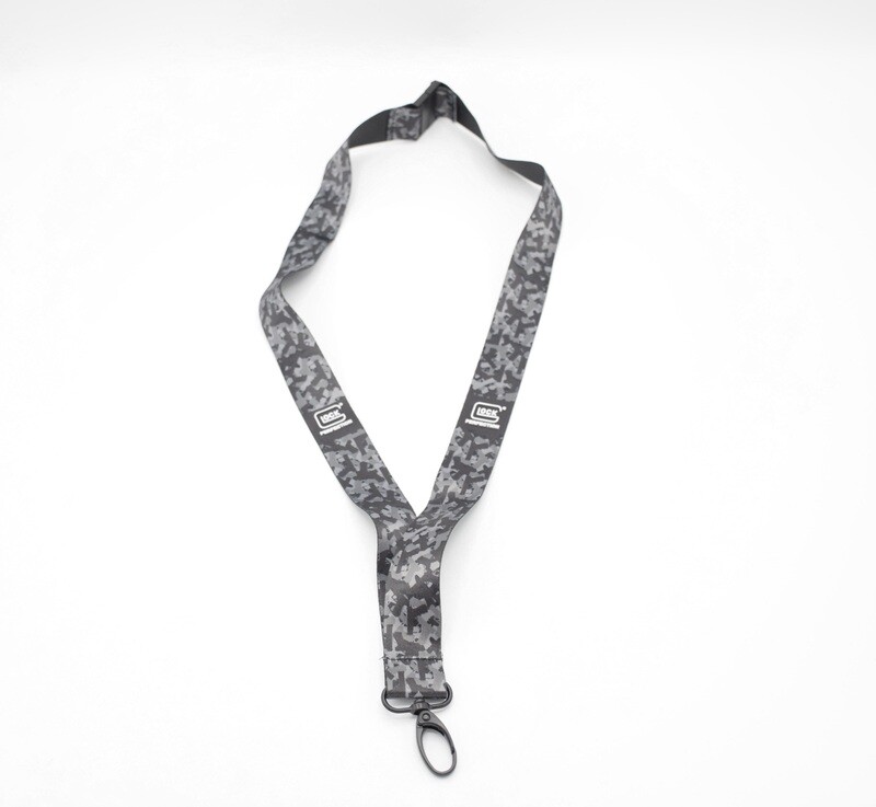 GLOCK PERFECTION NYLON LANYARD/ID LANYARD BLACK/GRAY CAMO