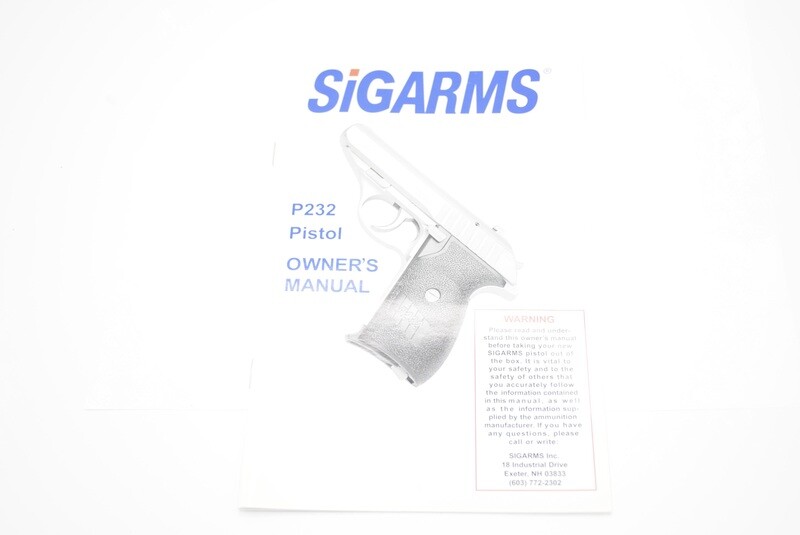 SIGARMS SIG SAUER P232 SERIES INSTRUCTION MANUAL/INSTRUCTION BOOKLET ARMORERS