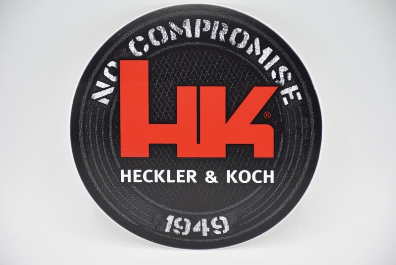 HECKLER &amp; KOCH HK LOGO STICKER&quot; BLACK&quot; NO COMPROMISE 1949