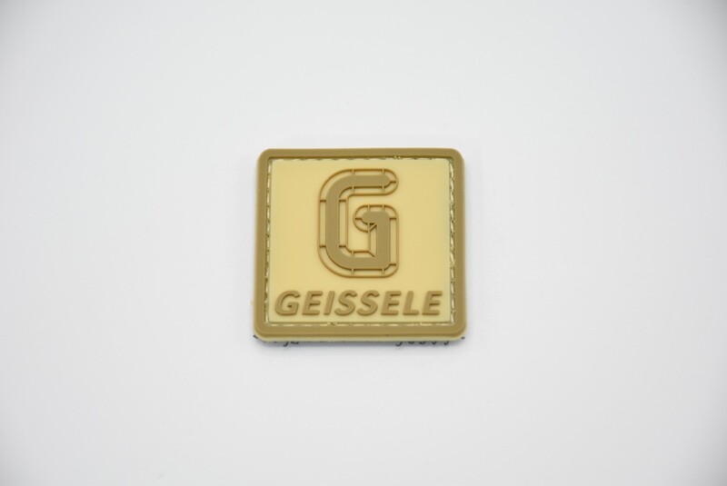 GEISSELE AUTOMATICS TRIGGER SMALL &quot;G&quot; PVC PATCH PROMO LOGO PATCH TAN/FDE