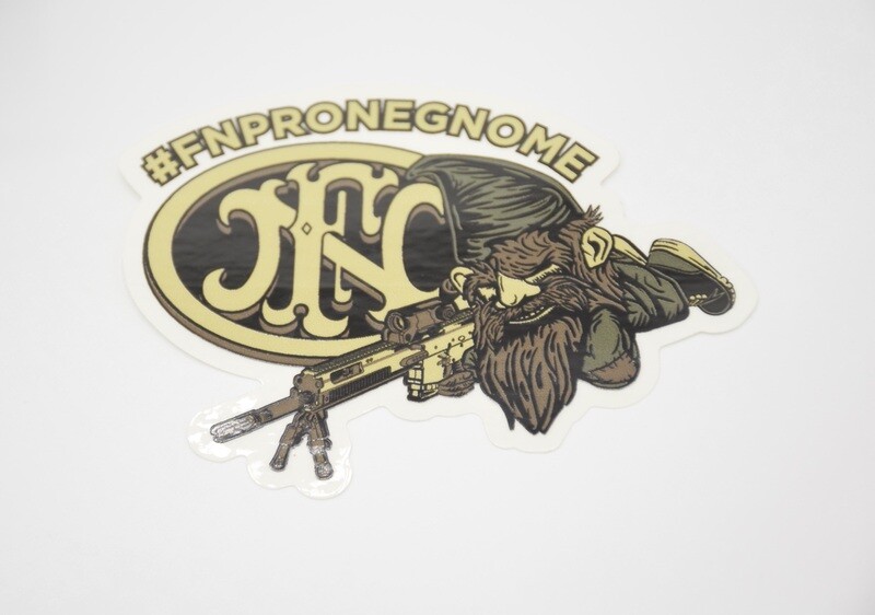 FNH FN GNOME LOGO STICKER/DECAL &quot;PRONE GNOME&quot; FNH USA #FNPRONEGNOME
