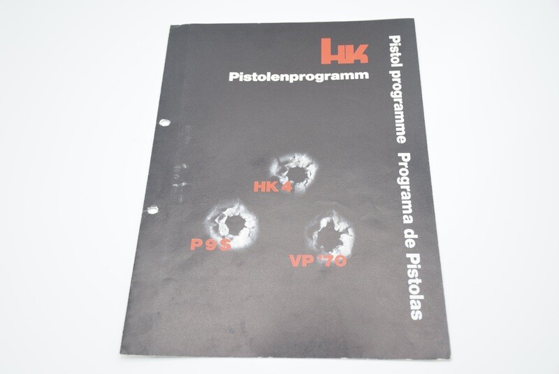 HECKLER &amp; KOCH HK PISTOL PROGRAMME P9/P9S HK4 VP70 CATALOG/MANUAL 1973