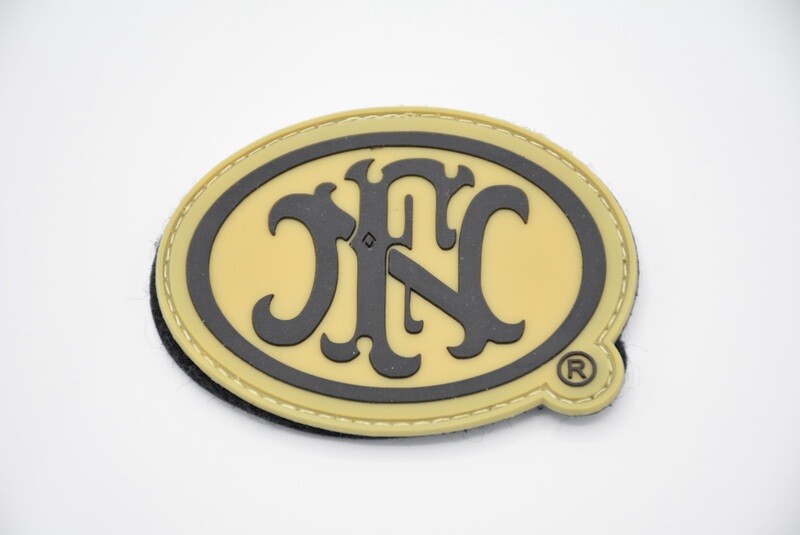FNH FN OVAL LOGO PATCH PVC TAN/FDE HOOK/LOOP BACKING