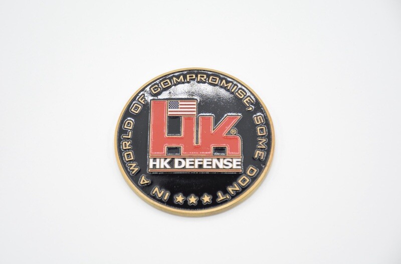 HECKLER &amp; KOCH HK DEFENSE 416/AG416 GRENADE LAUNCHER CHALLENGE COIN &quot;IN A WORLD OF COMPROMISE, SOME DON&#39;T&quot;