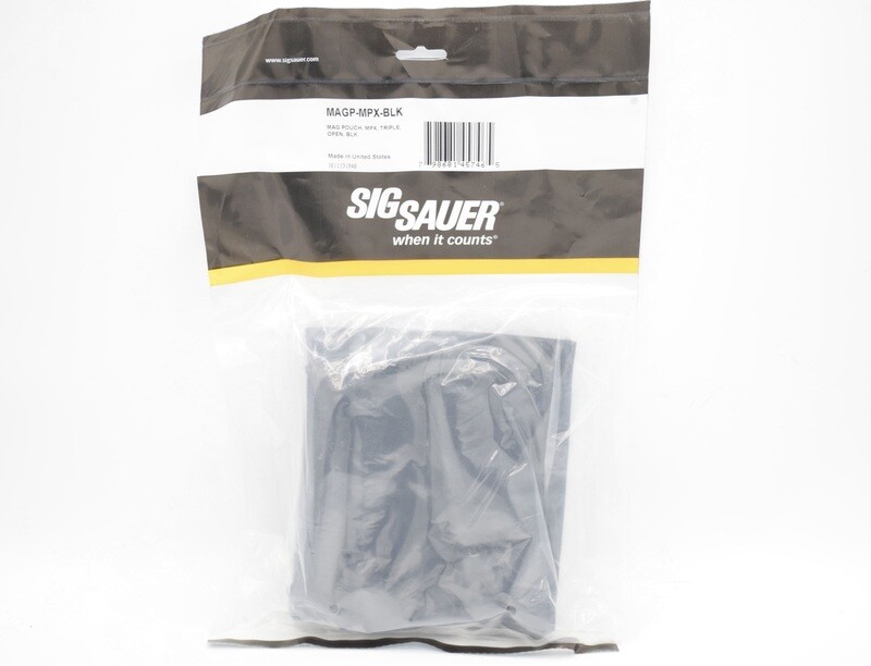 SIG SAUER SIG MPX TRIPLE MAGAZINE POUCH WITH HOOK/LOOP/VELCRO  BACKING BLACK FACTORY SIG OEM B&amp;T APC9 APC9K GHM9 TP9 MP9 MAGAZINES