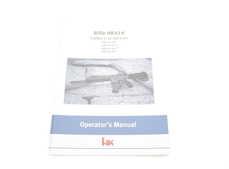 HECKLER &amp; KOCH HK 416 EURO OPERATORS MANUAL/INSTRUCTION BOOK ENGLISH VERSION