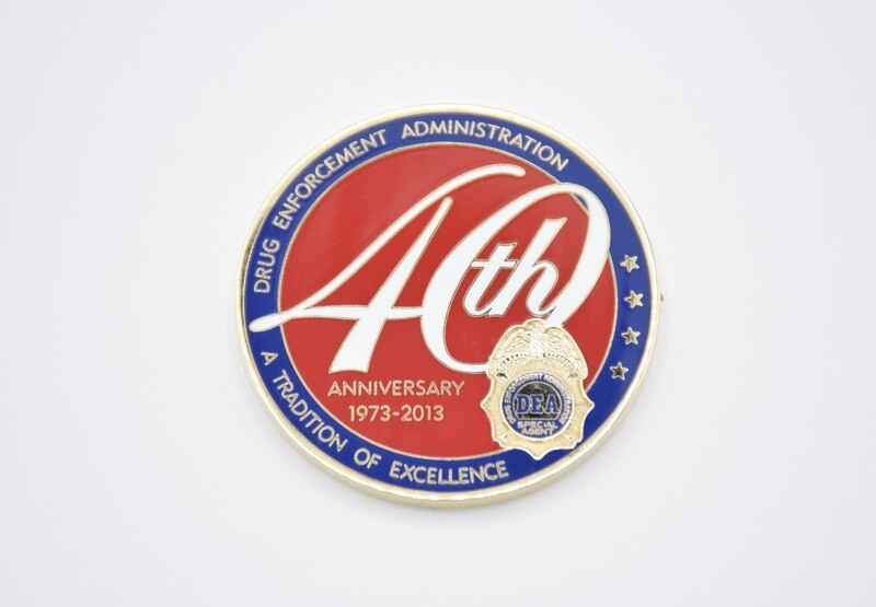 DEA DRUG ENFORCEMENT AGENCY CHALLENGE COIN SPECIAL EDITION 40TH ANNIVERSARY