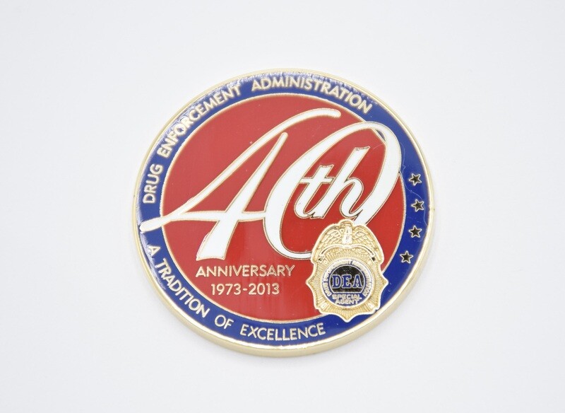 DEA DRUG ENFORCEMENT AGENCY CHALLENGE COIN SPECIAL EDITION 40TH ANNIV EAGLE LOGO