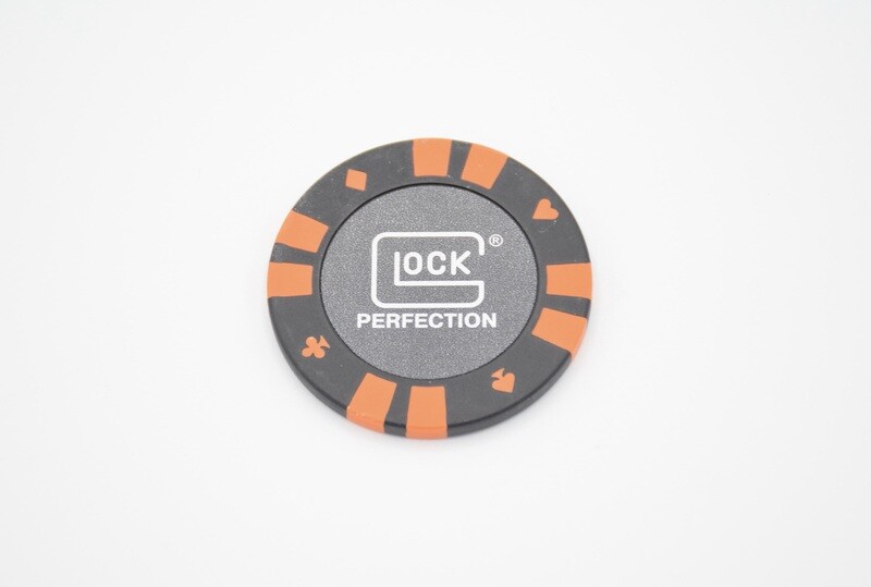 GLOCK PERFECTION GEN 5 POKER CHIP/COIN ORANGE 17 19 22 23 26 27 34 35 36 41 42 43X 44 45 46 47 48 49
