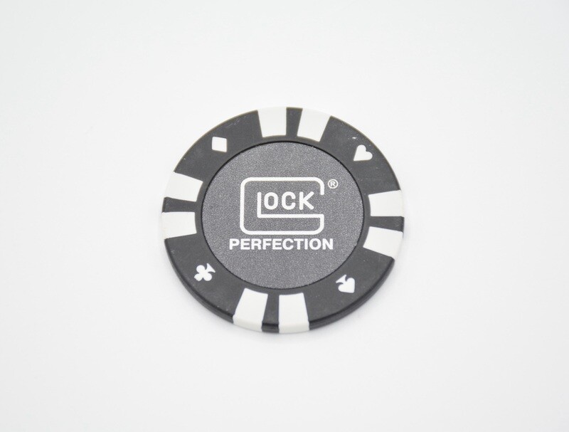 GLOCK PERFECTION GEN 5 POKER CHIP/COIN WHITE 17 19 22 23 26 27 34 35 36 41 42 43