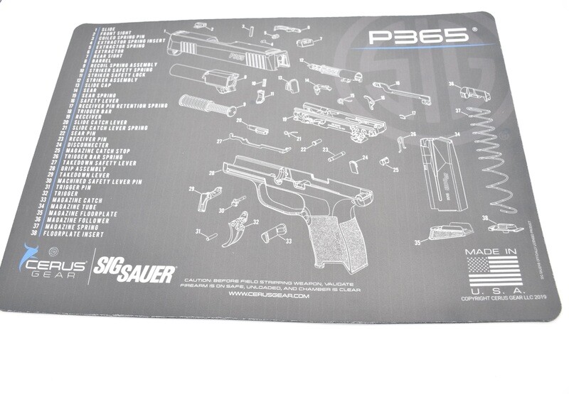 SIG SAUER SIG P365 PISTOL ARMORERS BENCH MAT/CLEANING MAT