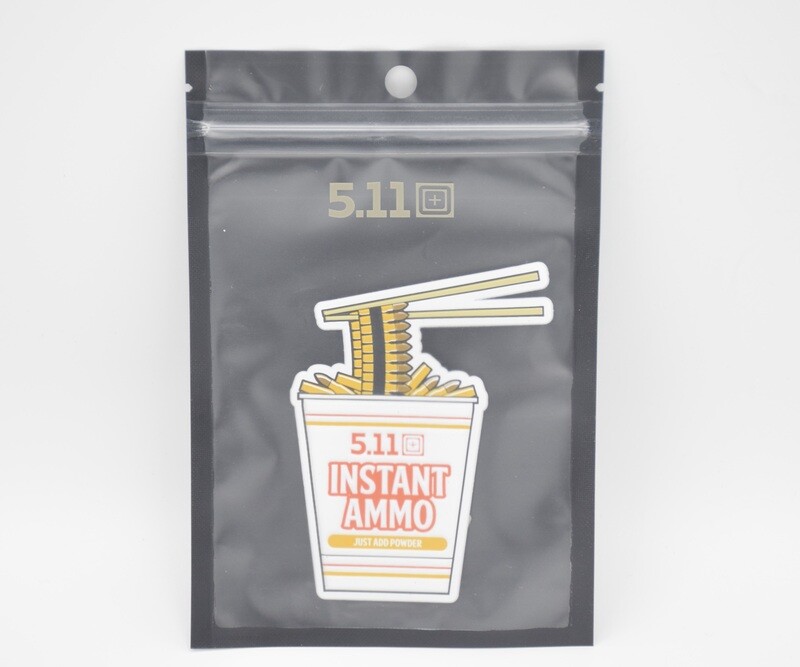 5.11 TACTICAL &quot;INSTANT AMMO&quot; RAMEN NOODLE CUP LOGO PATCH HOOK/LOOP BACKING