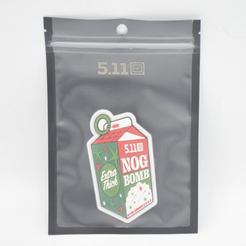 5.11 TACTICAL&quot;NOG BOMB&quot; EGGNOG BOMB CHRISTMAS LOGO PATCH HOOK/LOOP BACKING