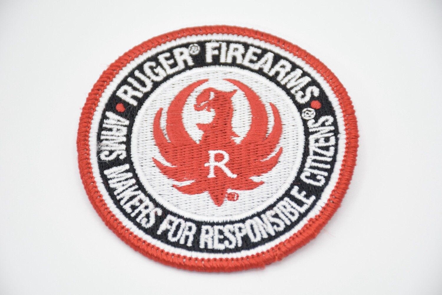 RUGER LOGO PATCH ARMS MAKER FOR RESPONSIBLE CITIZENS HOOK/LOOP BACKING