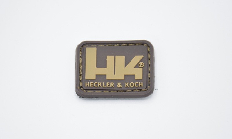 HECKLER &amp; KOCH HK BROWN SMALL PVC LOGO PATCH HOOK/LOOP BACKING