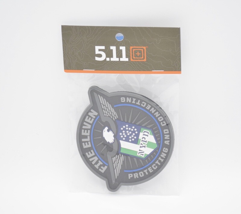5.11 TACTICAL NYPD NEW YORK POLICE DEPARTMENT &quot;PROTECTING AND CONNECTING&quot; LOGO PATCH HOOK/LOOP BACKING