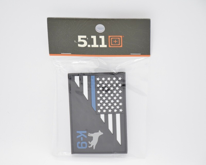 5.11 TACTICAL POLICE THIN BLUE LINE K9 LOGO PATCH PVC HOOK/LOOP BACKING