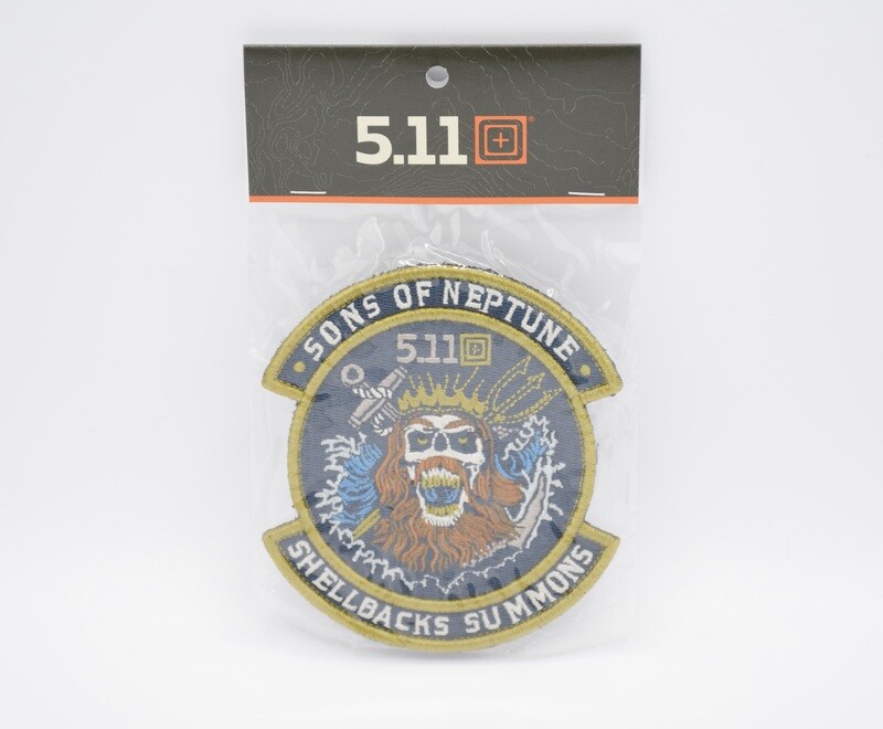 5.11 TACTICAL &quot;SONS OF NEPTUNE SHELLBACKS SUMMONS&quot; LOGO PATCH HOOK/LOOP BACKING