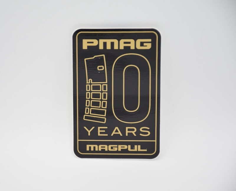 MAGPUL PMAG TAN 10 YEAR MAGAZINE STICKER/DECAL CELEBRATING 10 YEARS 2007-2017 RARE​